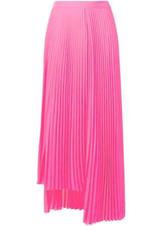Balenciaga плиссированная юбка миди с разрезом