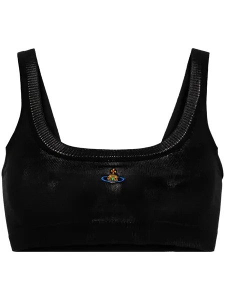 Vivienne Westwood укороченный топ с вышивкой Orb, черный