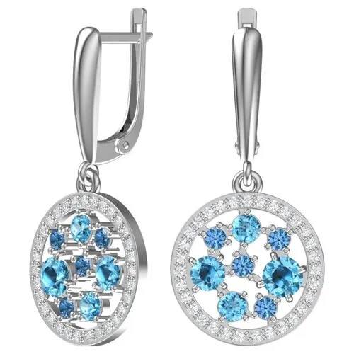 Серебряные серьги фианитами 2101336-00355