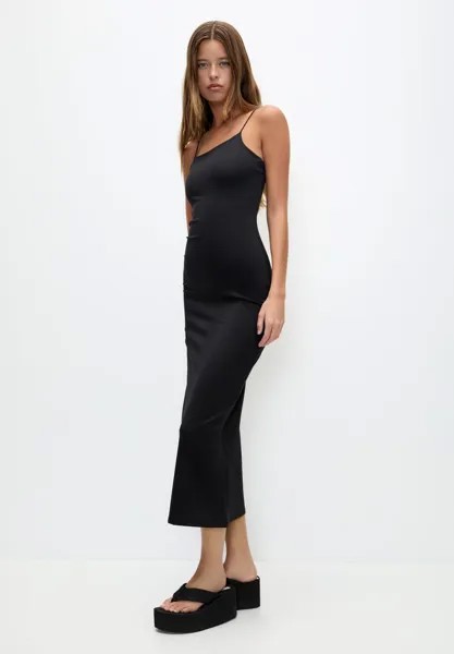 Платье из джерси STRAPPY PULL&BEAR, черный