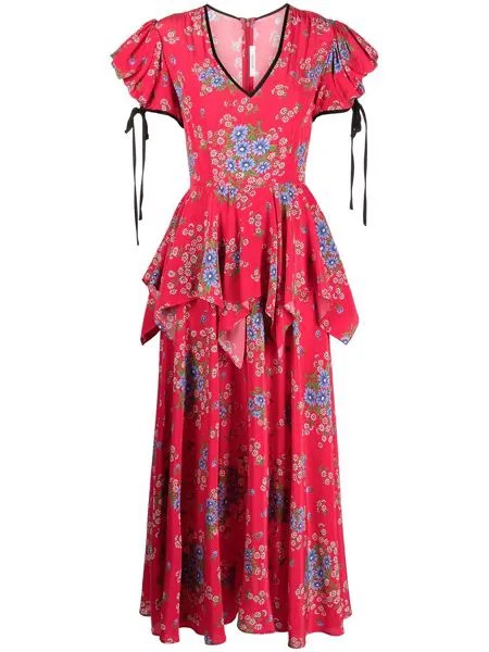 Rodarte шелковое платье с баской