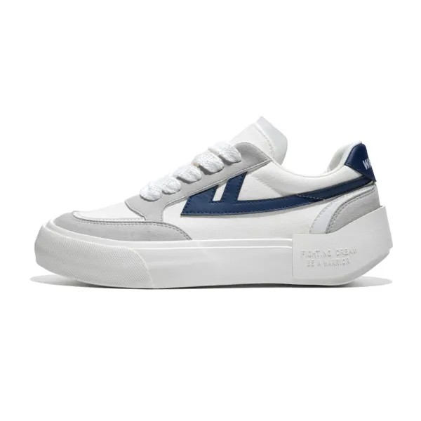 Кроссовки WARRIOR Fighting Dream Series Skateboarding Shoes Unisex Low-top Blue, белый/серый/темно-синий