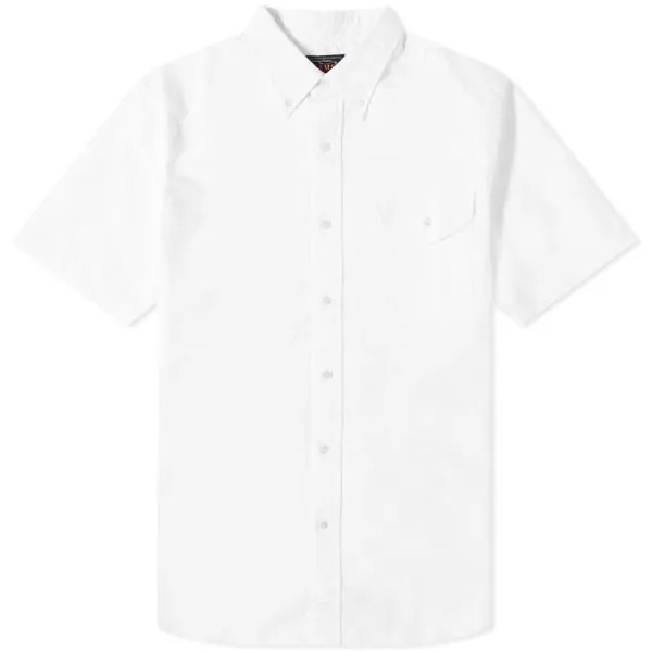 Оксфордская рубашка Beams Plus BD с коротким рукавом, белый
