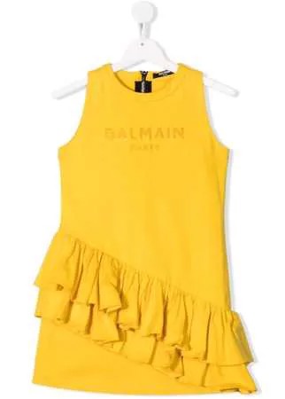 Balmain Kids платье мини с оборками