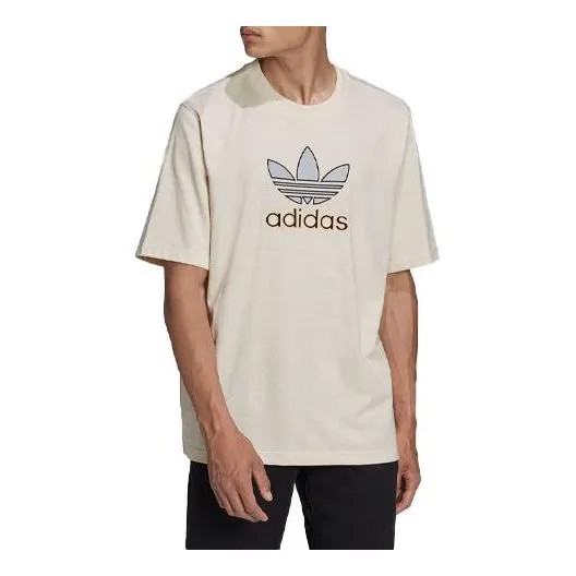 Футболка Adidas originals Logo Printing Loose Casual Round Neck Short Sleeve Light Brown T-Shirt, Коричневый