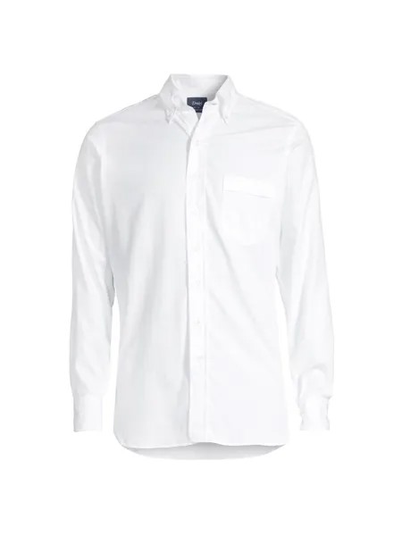 Рубашка Pinpoint Oxford на пуговицах Drake's, белый