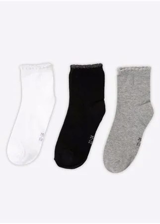 Носки Gulliver Baby, комплект из 3 пар, размер 14-16, белый/серый/черный