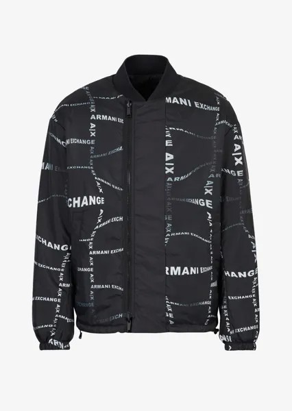 Бомбер из переработанной технической ткани Armani Exchange, черный