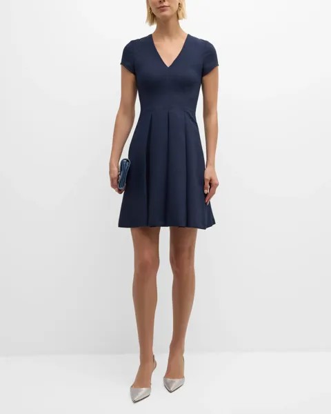 Мини-платье Emma со складками и V-образным вырезом Emporio Armani, цвет Navy Blue