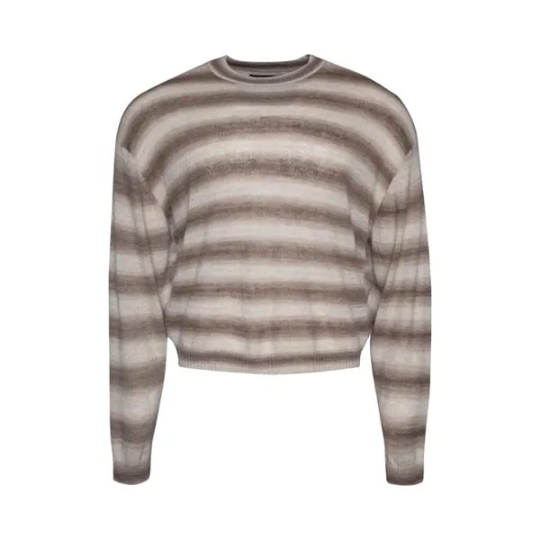Толстовка Nahmias Striped Knit Boxy Crewneck, коричневый