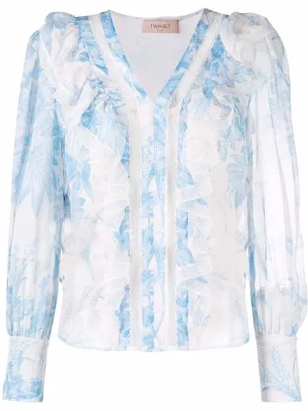 TWINSET блузка с цветочным принтом