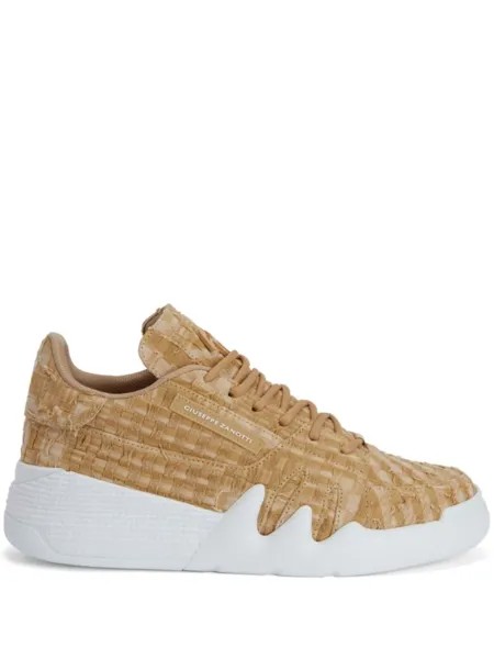 Giuseppe Zanotti жаккардовые кроссовки Talon с эффектом потертости, нейтральный цвет