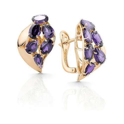 Серьги MAGIC STONES, красное золото, 585 проба, александрит
