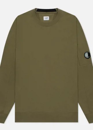 Мужская толстовка C.P. Company Diagonal Raised Fleece Crew Neck, цвет зелёный, размер L