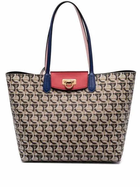 Salvatore Ferragamo сумка-тоут с принтом Gancini
