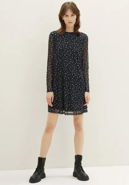 Повседневное платье TOM TAILOR DENIM, цвет black small flower print