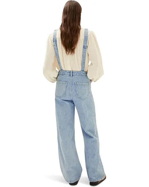 Брюки MANGO Alaia Dungarees, цвет Clear Denim