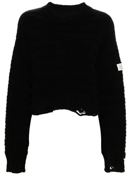 MM6 Maison Margiela джемпер крупной вязки с эффектом потертости, черный
