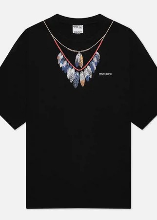 Мужская футболка Marcelo Burlon Double Chain Feathers Oversize Fit, цвет чёрный, размер M