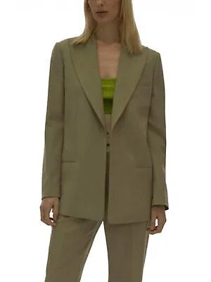 HELMUT LANG Женский зеленый пиджак с открытыми лацканами спереди и вентилируемыми манжетами 6