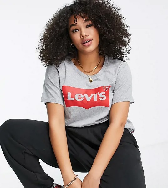 Серая футболка с логотипом Levi's Plus-Серый