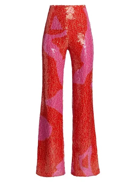 Широкие брюки Avellino с пайетками Silvia Tcherassi, ярко-розовый