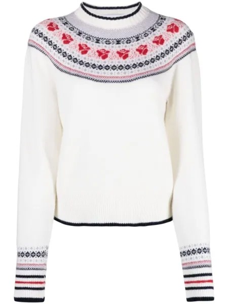 Thom Browne джемпер Rose Icelandic с узором, белый