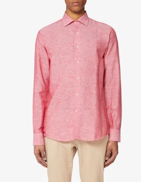 Современная рубашка из хлопка и льна Sartoria Italiana, красный
