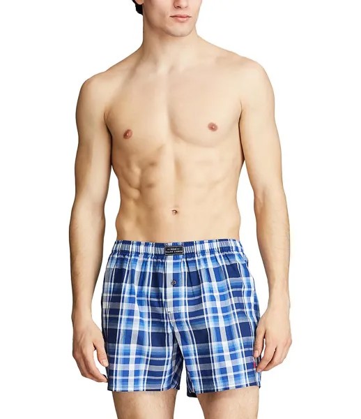Тканые боксеры в клетку Polo Ralph Lauren Monroe, синий