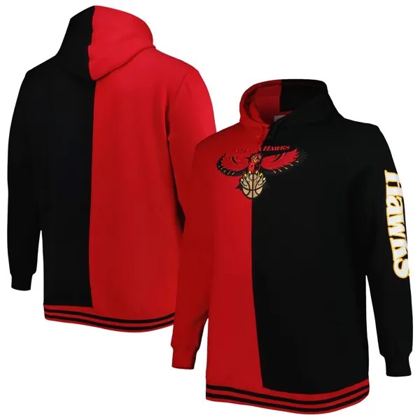 Мужской красный/черный пуловер с капюшоном Mitchell & Ness Atlanta Hawks Big & Tall Hardwood Classics