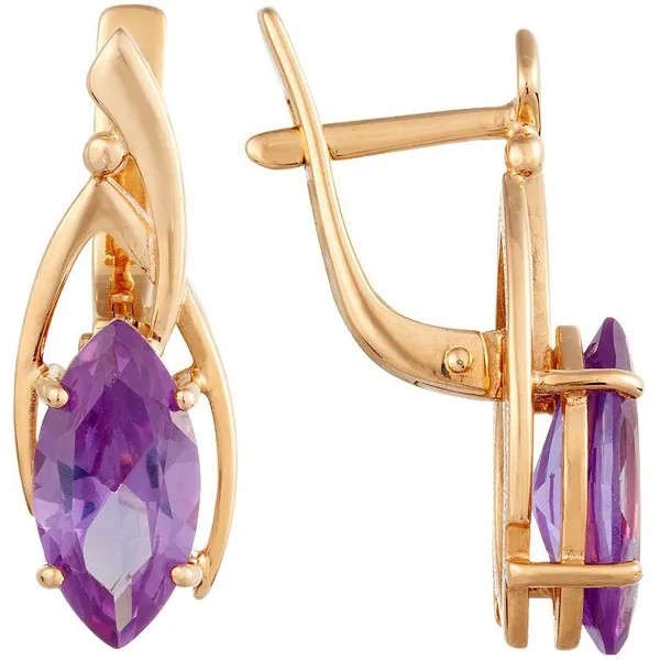 Серьги женские из золота ALORIS 053Ал, александрит