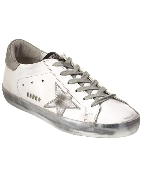 Кожаные кроссовки Golden Goose Superstar, цвет White/Silver