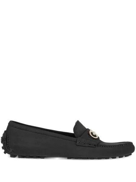 Лоферы с декором Gancini Ferragamo, черный