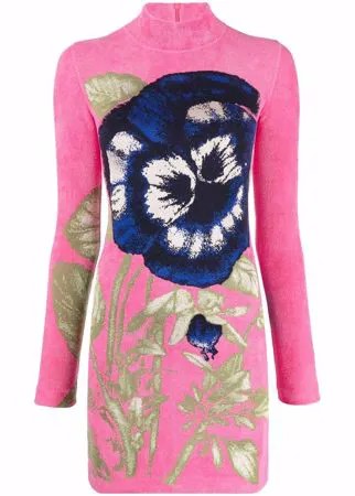 Kenzo жаккардовое платье мини с цветочным узором