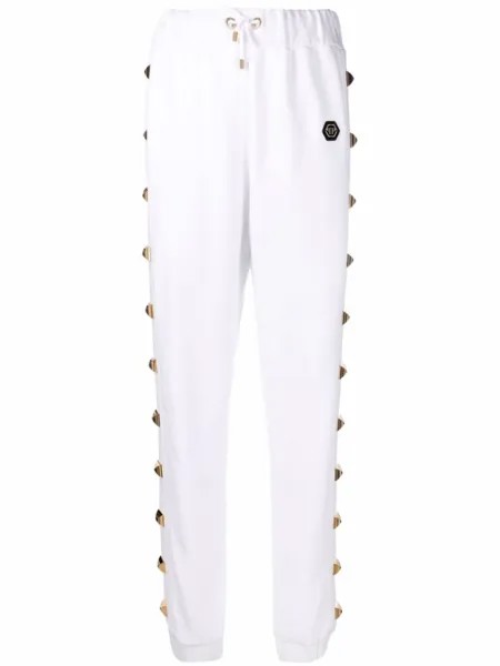 Philipp Plein спортивные брюки с заклепками, белый