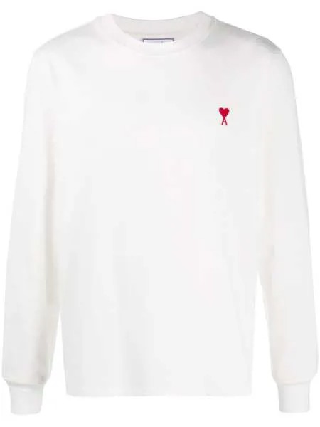 AMI Paris футболка с длинными рукавами и вышитым логотипом
