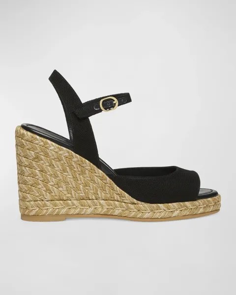 Эспадрильи на хлопковой танкетке Tia Stuart Weitzman, цвет Black