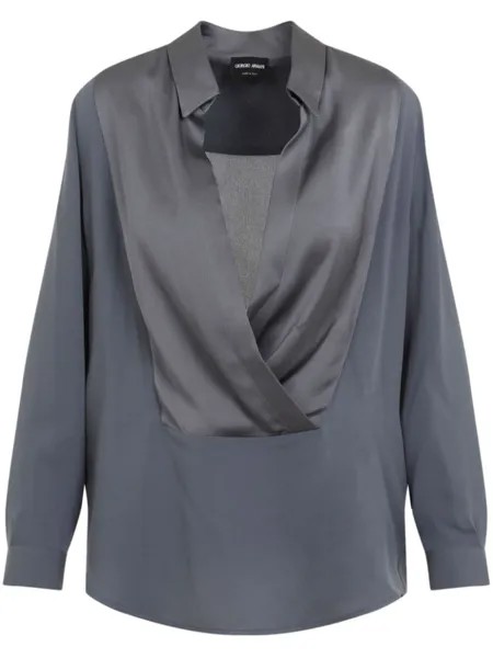 Giorgio Armani шелковая рубашка, серый