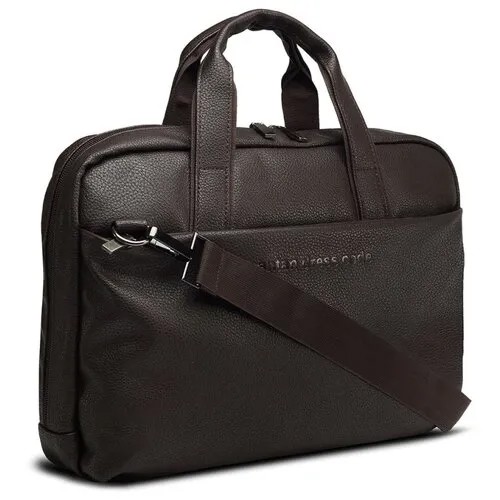 Мужская сумка для документов, портфель, кейс, дипломат, черная папка а4 для ноутбука, кроссбоди ANTAN 8-33 Искусственная кожа/коричневый