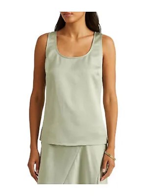 LAUREN RALPH LAUREN Женская зеленая текстурированная блузка без рукавов с круглым вырезом M