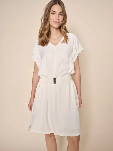 MOS MOSH Женское твиловое платье с короткими рукавами, береза