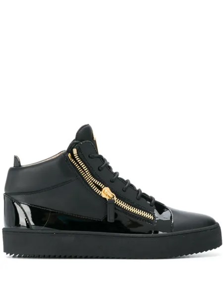 Кеды Giuseppe Zanotti Side Zip, черный/золотой