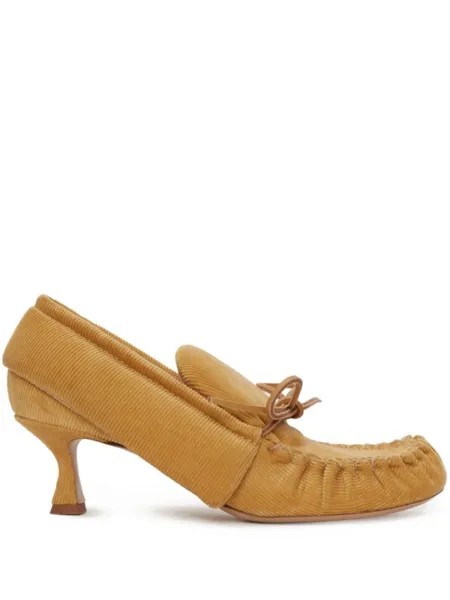 JW Anderson вельветовые мокасины, желтый