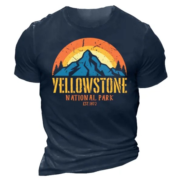Мужская футболка с изображением Йеллоустонского национального парка