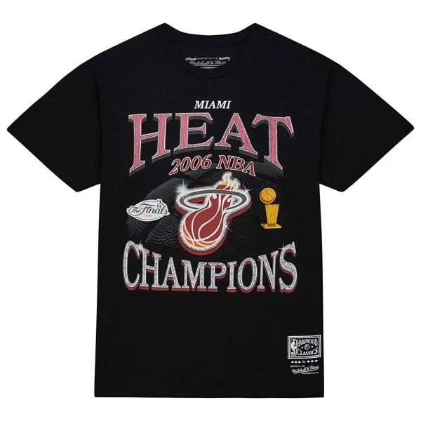 Футболка NBA MIAMI HEAT CHAMPIONS ERA T-SHIRT HEAT Mitchell And Ness, цвет Schwarz