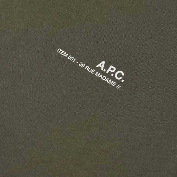 A.P.C. Товар: футболка с логотипом, хаки