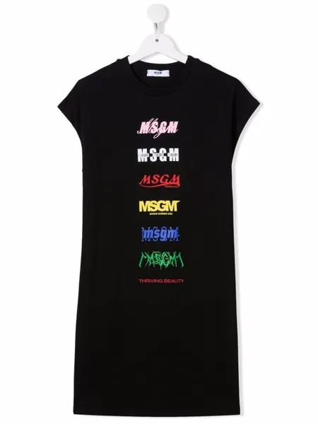 MSGM Kids платье-футболка с логотипом