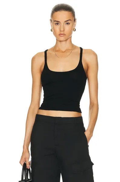 Топ Enza Costa Silk Knit U Tank, черный