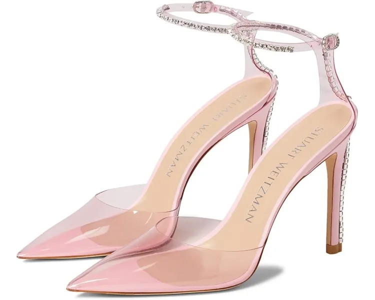 Туфли Stuart Weitzman Stuart Glam 100 Strap Pump, цвет Light Pink/Cotton Candy/Clear