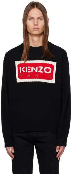 Черный свитер с круглым вырезом Paris Kenzo